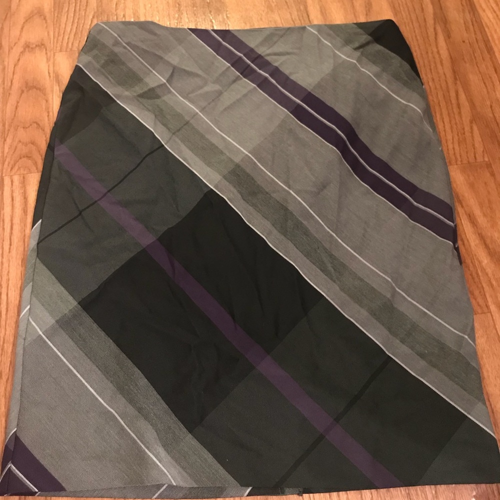 Knee length plaid pencil skirt